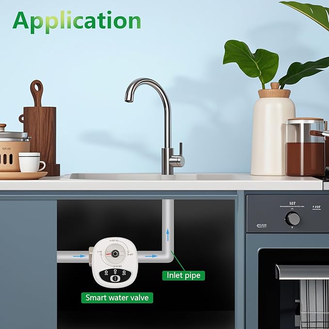 Wengart Smart Valve,USB5VDC,3/4‘’ eWeLink App,2.4GHZ,Control the Opening and Closing of Water Valves and Electric Gas Valves,Compatible with Alexa and Google Assistant