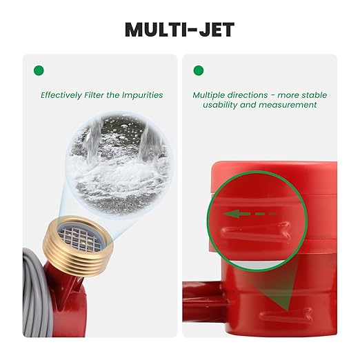 Watflow DN20 Water Meter 3/4" NPT, Gallon Water Flow Meter with Pulse Output, Cold and Hot Water Meter with Brass for Garden or Factory, Single-Jet Horizontal Install.(No Lead-Free)