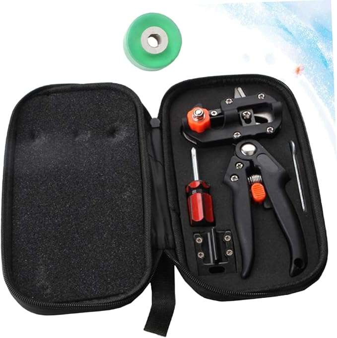 Nursery Grafting Tool Kit Professional Garden Grafting and Pruning Scissors with Durable Blades Includes Tool Cloth Bag Packaging Black