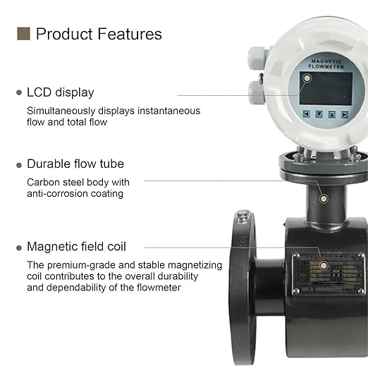 LDG Electromagnetic Flow Meter Magnetic Flowmeter DN10-DN50 Digital Water Liquid Sensor Smart Industrial Wastewater Pipeline(DN50)