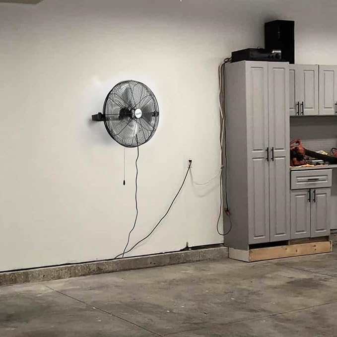 hykolity 4300 CFM 18 inch Industrial Wall Fan, 3-Speeds High Velocity Wall Mount Fan with Sealed Motor, Heavy Duty Metal Barn Fans for Shop, Garage, 2 Pack