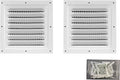 2pcs Attic Vent Soffit Vent Aluminum Wall Vent Metal Shed Vent Square Vent Louver Vent Grille with Built-in Insect Screen for Exterior Door House Attic Garage Ceiling (White 12" x 12"-2 Pack)