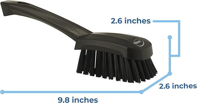 Vikan 41929 Brush,Washing,Stiff,10",PP/PBT,Black
