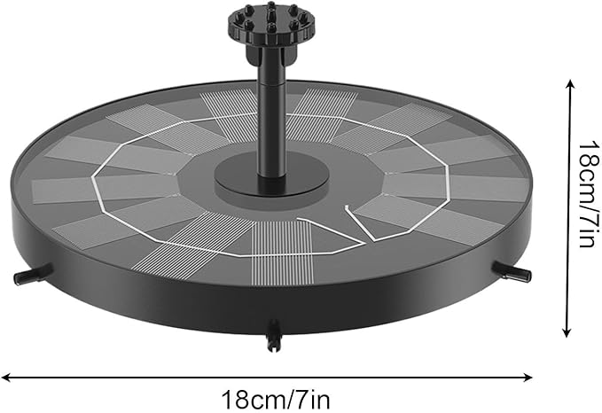 Solar Water Fountain for Bird Bath, Solar Powered Water Feature with 9 Nozzles, Floating Pond Pump for Outdoor Garden Pool Lawn Deck Patio Backyard Yard Outside Decor