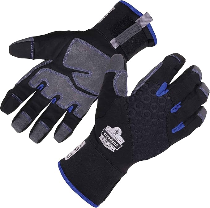 Ergodyne ProFlex 817WP Waterproof Work Gloves, Thermal Insulated, Touchscreen, Reinforced Palms,Black,XX-Large