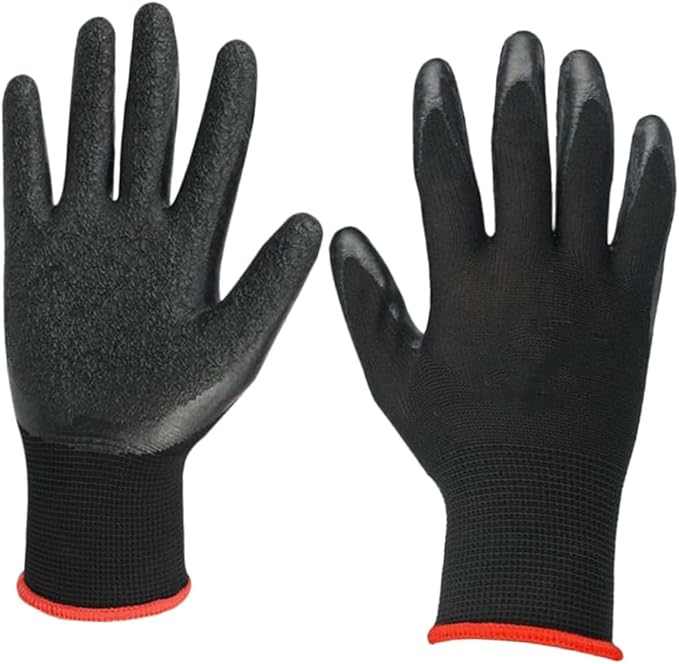 minkissy Puncture-resistant Waterproof Gardening Gloves Black Heavy-duty Yard Work Gloves for Men and Women with Anti-slip Grip and Wear-resistant Material