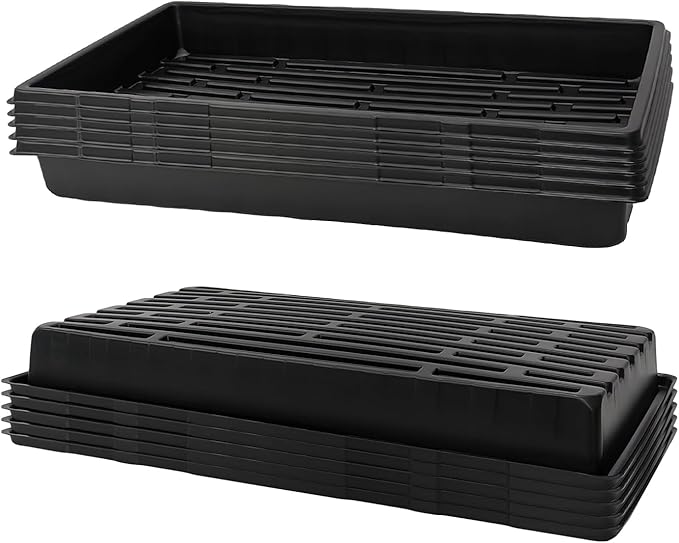 RooTrimmer 10 Pack 1020 Trays, Extra Thick Heavy Duty Seed Starting Trays - No Holes, No Leak, Reusable Propagation Flats for Microgreens, Seedlings, Plant Germination, Fodder and Transplant