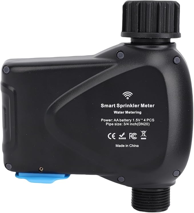 WALFRONT Smart Sprinkler Timer WiFi Outdoor for Garden Hose Irrigation System with App Voice Control, ABS Material, 3.0 Support, BuiltIn Water Meter, Works with Home for Lawn and (BSP)