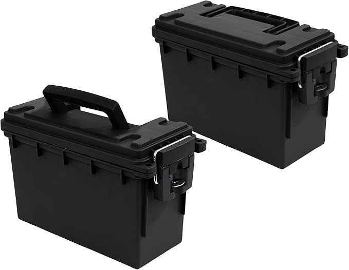 Sheffield 12790 2-Pack Ammo Storage Box, Mothers Day Gifts, .30 Cal Field Boxes, Mothers Day Gifts for Mom, Lockable Storage Box with Handle, Secures Hunting Gear, Supplies, and Bullets, Made in USA
