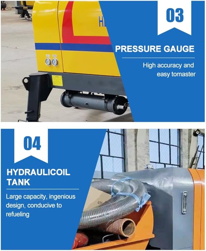 Concrete Pump Machine 8 to 35 Cubic Meter Per Hour Output with Vertical 20 to 150 Meter and Horizontal 50 to 500 Meter Conveying Distance High Efficiency Trailer Concrete Pump Customizable Models