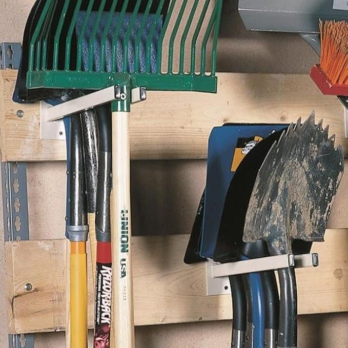 Gemplers Original Tool Rack for Shovels, Spades, Rakes, and Brooms, Black, Steel, 12 in L x 1-1/2 in W x 4-1/2 in H