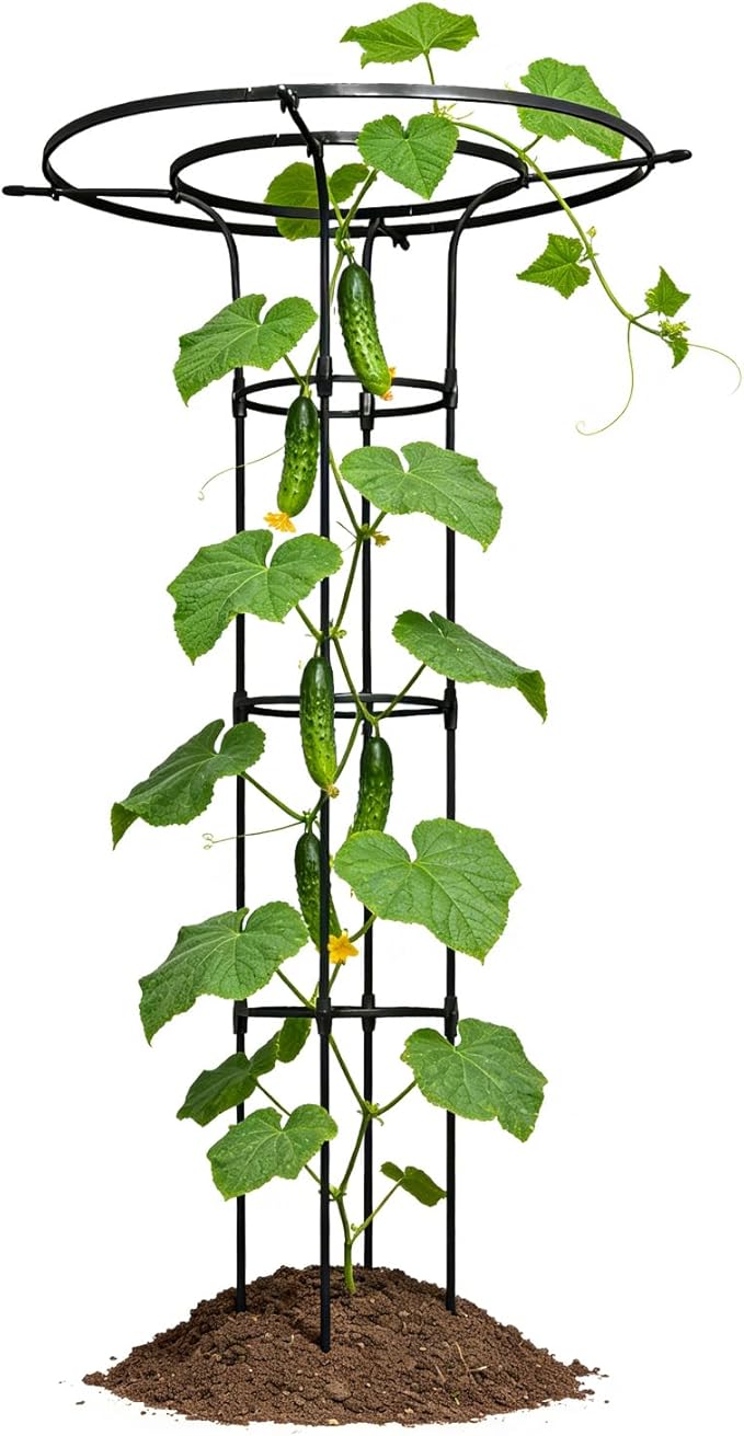 57.1 Inch Garden Trellis for Climbing Plants Outdoor,Umbrella Trellis for Potted Plants,Height Adjustable,Mushroom Top Trellises for Vines,Rose,Clematis,Pea,Bean,Tomato