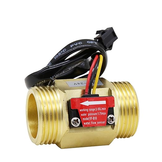 G1" Male Thread Brass Water Flow Sensor Switch Hall Effect Liquid Flowmeter Fluidmeter Counter BSP 2-50L/Min（58mm in Total Length）