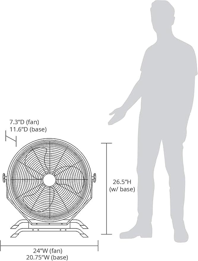 NewAir 20" High Velocity Outdoor Fan, Heavy Duty Waterproof 2-in-1 Floor Stand or Wall Mount Fan, Adjustable Tilt and 3 Speeds up to 4650 CFM | Wall Fan or Garage Fan for Indoor, Patio, Gym or Porch