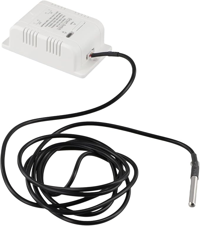 Temperature and Humidity Smart Switch for eWeLink - 20A Load Capacity (3800W), ABS Housing, -20°C to 80°C Operating Range, Scheduling & Data Logging (B)