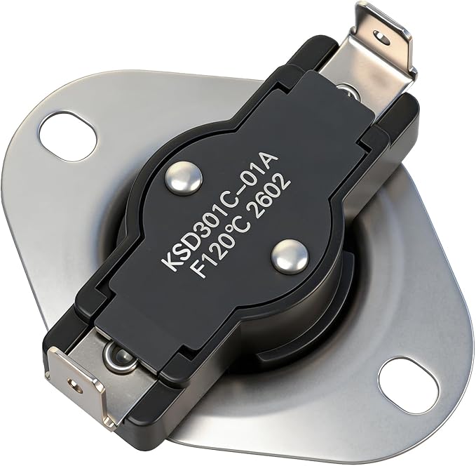 Snap Disc Thermostat Switch 120°F On 105°F Off Compatible with Fireplace Blower Fan Wood Stove Temp Sensor Furnaces RV Refrigerator Cooling Fan Thermal Control