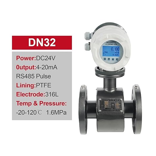 LDG Electromagnetic Flow Meter, Magnetic Flowmeter DN10-DN50 Digital Water Liquid Sensor, Smart Industrial Wastewater Pipeline(DN32)