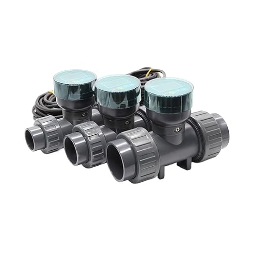 1Pcs RS485 Digital Display Flow Meter High Precision Smart Electronic Flowmeter UPVC Flow Sensor Water for Farm/Garden Irrigation(DN50,LCD Version)