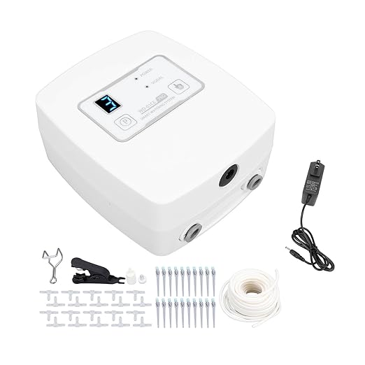 Smart Mobile Remote Timer, Drip Irrigation System, DC12V Adjustable Phone Control Automatic Timer Garden Watering System for Potted Plants Balcony (US Plug)