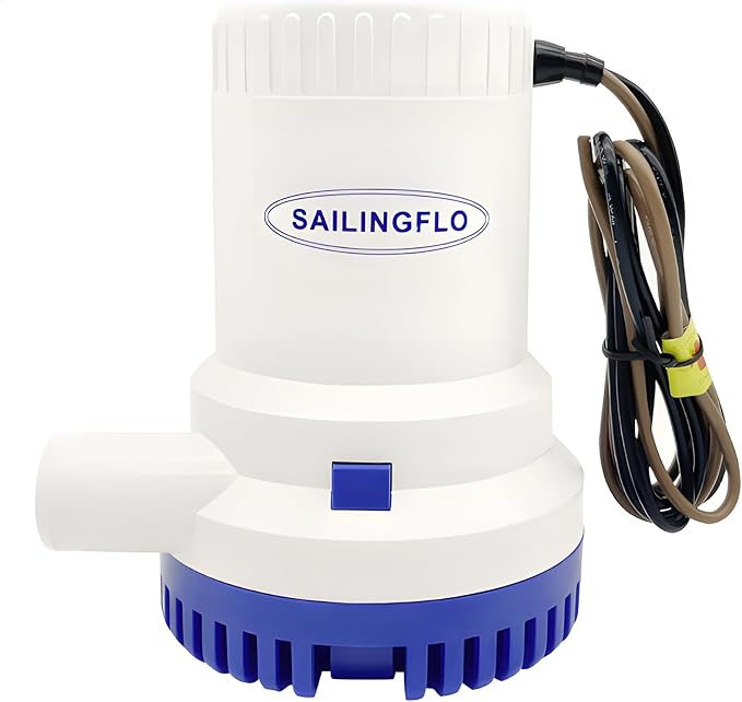 12V Bilge Pump-1500 GPH,1-1/8“(29mm) Outlet,Non-Automatic Submersible Marine Water Pump for Boat, Rvs,Pond
