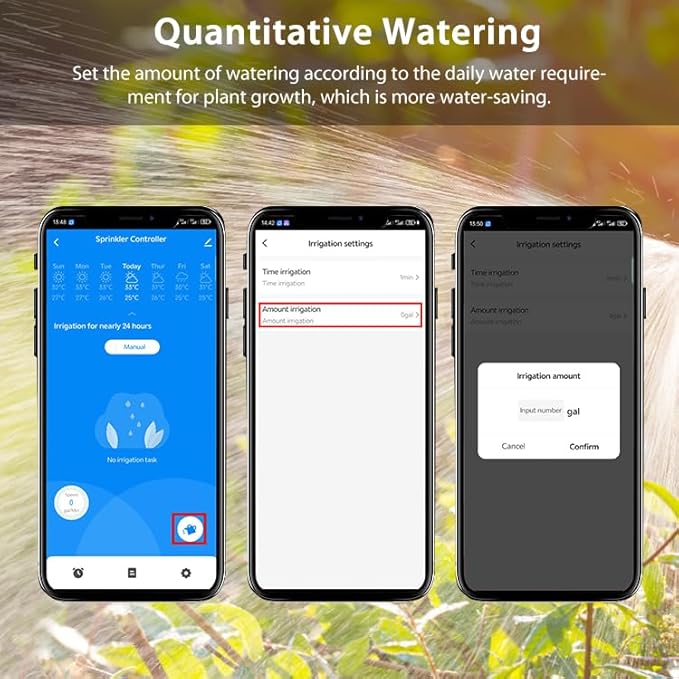Smart WiFi Garden Hose Water Timer - 1 Outlet, Drip Irrigation System, Sprinkler Controller, No Hub Required, Manual/Timer/Quantitative Control