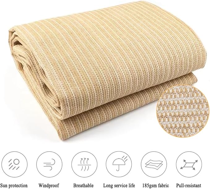 Shade Cloth 90% 8x15ft Sun Shade Mesh Netting Cover for Pergola, Garden, Outdoor, Patio, Deck, Backyard