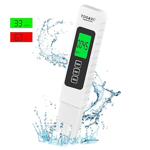 4 in 1 TDS Meter Digital Water Tester - Accurate and Reliable TDS EC & Temp(°C,°F) Meter, 0-9990ppm - Professional Testing for Drinking Water, RO/DI System, Aquariums etc