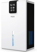 PSOS Dehumidifier, Dehumidifiers for Home, 98 OZ Water Tank, (1000 sq.ft) Quiet Dehumidifier for Basement Bathroom Bedroom with Humidity Display, Auto Shut Off, Relaxing 7 Color Ambient Light(White)