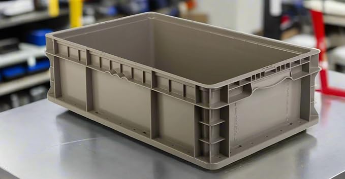 Hudson Exchange 24 x 15 x 7.5" (3 Pack) Straight Wall Handled Storage Container Tote, Gray/Brown
