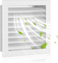 Hon&Guan 8" x 8" Aluminum Gable Vents with Screen, Louvered Wall Vent for Attic, Shed & Exterior Doors, 6.6" x 6.6" Vent Opening, White