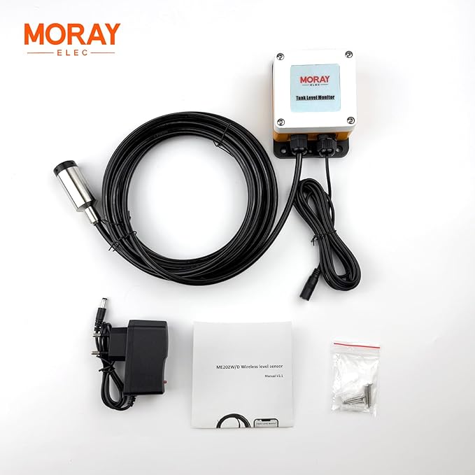 Moray Smart WiFi Water Level Sensor Water Tank Level Monitor Submersible Liquid Level Gauge , Automatic Alarm Indicator for Tuya Mobile APP Smart Home Remote IP67 Waterproof (ME202W 5m)