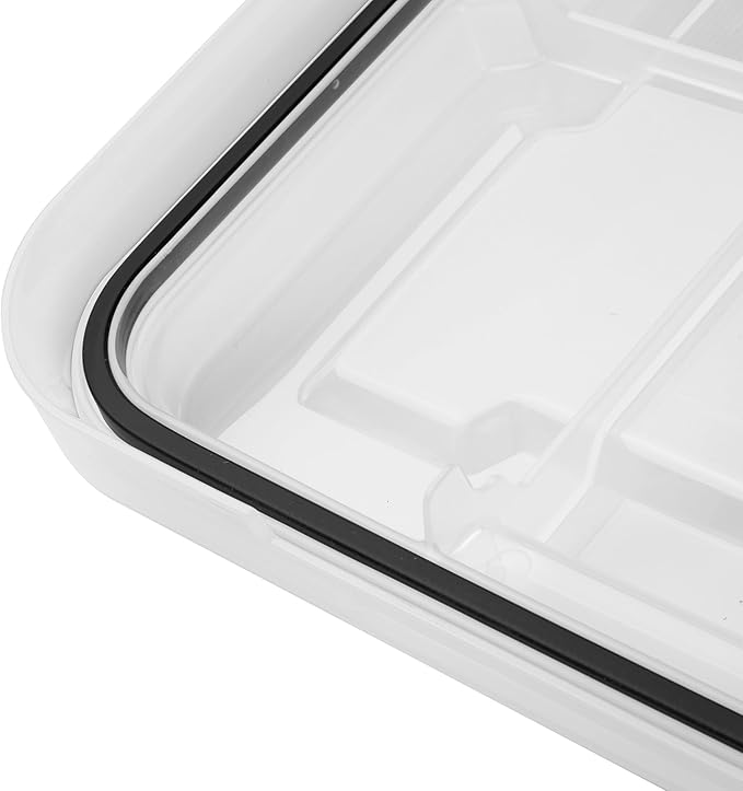 Sterilite 6 Pack 5 Gallon Gasket Box, Stackable Plastic Storage Container with Lids, Black - Waterproof and Dustproof Tote for Home Organization