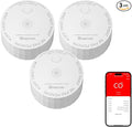HEIMAN Smart Carbon Monoxide Detectors, Wi-Fi Nano CO Alarm, UL 2034 5th Certified, Real-Time App Notifications, Battery Powered, Test-Reset Button, 10-Year Figaro Sensor, Portable for Trave, 3-Pack