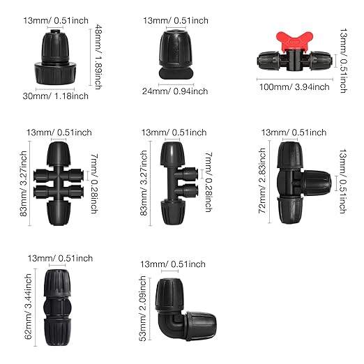Bonviee 6 Pack 5/16 Inch Drip Irrigation Coupling Connectors, Barbed Lock Tubing Couplers for 5/16” Drip Line, Garden Hose Fittings for Irrigation Systems, Leak-Proof