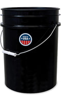 ePackageSupply 5 Gallon Bucket - Food Grade Bucket, Metal Handle Grip, BPA-Free, Heavy-Duty 90 Mil HDPE Plastic Pail, Stackable Utility Container, Made in USA, Lid Not Included, Black, 1 Pack