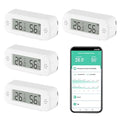 WiFi Thermometer Hygrometer Indoor: Smart Temperature Sensor, Digital Temperature Humidity Monitor with Smart App & Data Recording, Compatible with Alexa, for Bedroom Greenhouse Cellar (4 Pack)