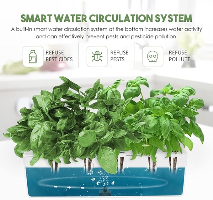 GeRRiT Hydroponics Growing System 9 Pods Indoor Herb Garden Kit with 15W LED Grow Light Automatic Timer Germination Kits Height Adjustable Smart Garden Planter for Home, Kitchen, Gardening
