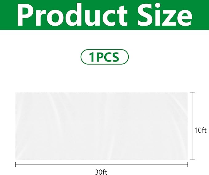 DECOHS 30 x 10 Ft Plant Sun Protection Cloth, Garden Plant Shade Cloth, Non-Woven White Light Refraction Sunshade Cloth for Protecting Plants Vegetable Rows from Direct Sunlight