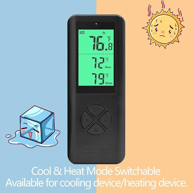 DIGITEN Wireless Temperature Controlled Outlet (With 2 Receivers) Plug-in Thermostat Reptile Temperature Controller Greenhouse Thermostat Built-in Temp Sensor Remote Thermostat Outlet for Space Heater