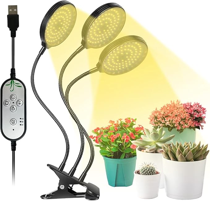 Grow Light 45W Sunlike Full Spectrum LED Plant Grow Lights with Timer Auto On/Off 4/8/12H Waterproof Grow Lamp for Indoor Plants, 5 Dimmable Levels, Adjustable Gooseneck