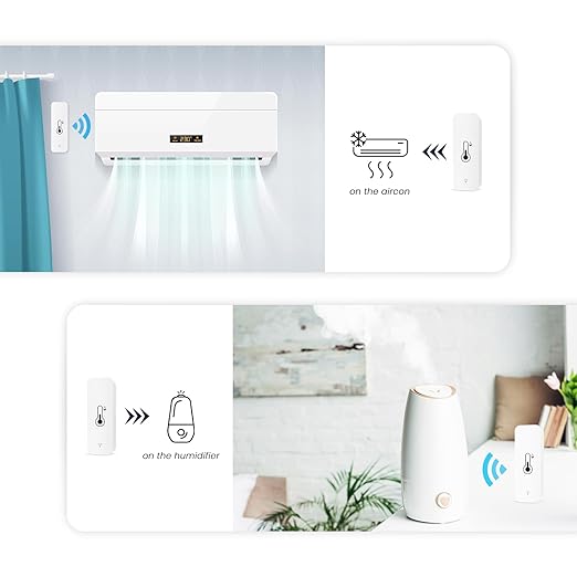 MOES WiFi Humidity Temperature Monitor Smart Hygrometer Thermometer for Remote Monitor and Alert, High Precision Indoor Thermometer with Tuya App, Compatible with Alexa & Google Assistant, 4 Pack