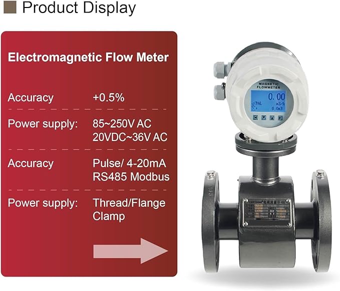Electromagnetic Flow Meter Magnetic Flowmeter DN10-DN50 Digital Water Liquid Sensor Smart Industrial Wastewater Pipeline(DN25)