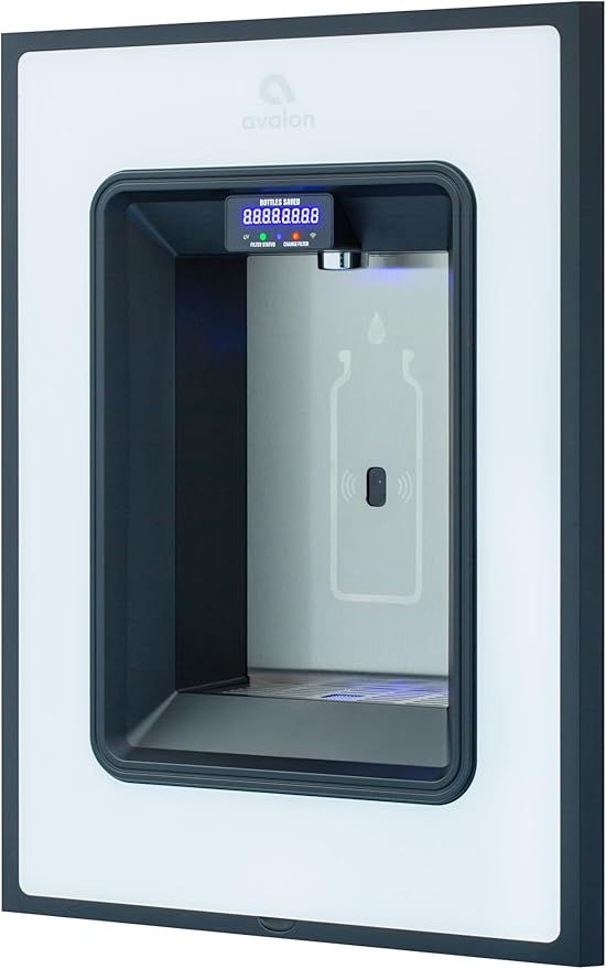Avalon in-Wall Bottle Filling Station, Sensor Dispensing, Self Cleaning, Digital Bottle Counter Display, Dual Filtration, WiFi Enabled, High Capacity Cooling, White