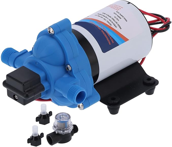 Electric Diaphragm Water Pump 12V 24V DC Self Priming 3.0GPM High Pressure Sprayer Pump for Car Wash Garden Irrigation Boat Household Water Booster System (F33-102-045-101 (12V))