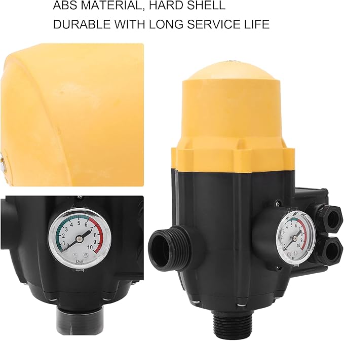 Water Pump Pressure Control Switch Adjustable Electronic Controller Automatic Start Stop for Self Priming Jet Garden Pumps ABS Material IP65 Protection
