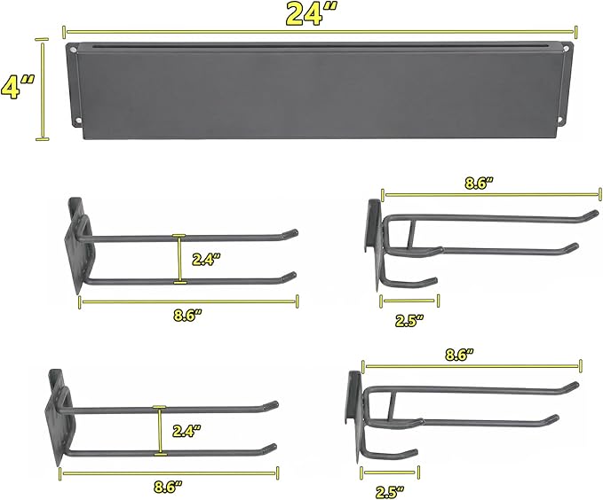 MBQQ Garage Tool Organizer Wall Mounted, 24 Inches Adjustable Garden Tool Organizer Rack,Heavy Duty Yard Tool Organizer