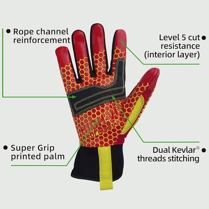 Seibertron High-Vis Series Cut Resistant Reducing Anti-Impact Mechanics Heavy Duty Safety Rescue Oil and Gas Gloves