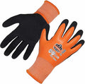 Ergodyne ProFlex 7551 Waterproof Winter Work Gloves, Cut Resistant ANSI A5, Sandy Nitrile Coated Palms, Thermal Fleece Lining Orange
