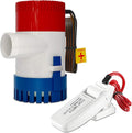 750 GPH Marine Bilge Pump,12V DC Submersible 1-1/8 Inch Diameter Electic Rule Bilge Water Pump Kit,with Automatic Float Switch High-Flow Fully Bilge Pumps for Boats RVs Yachts Caravans