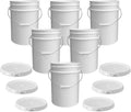 ePackageSupply 5 Gallon Bucket - Food Grade Bucket with Airtight Gasketed Tear Strip Lid, BPA-Free, Heavy-Duty 90 Mil HDPE Plastic Pail, Bulk Storage, Durable Container, Made in USA - White, 6 Packs